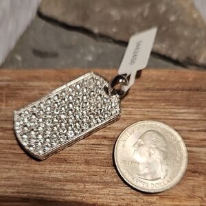 NWT Sterling Silver Pendant With White Spinel.  Nice!